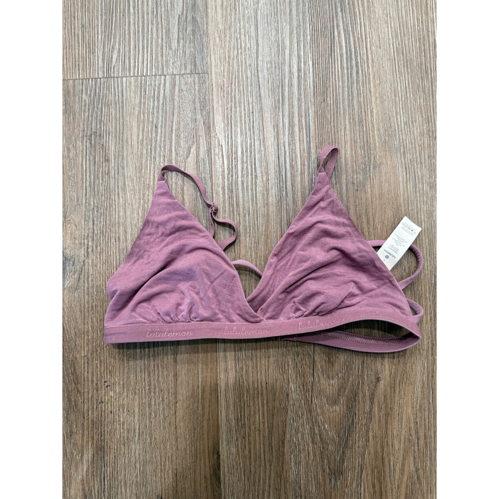 Lululemon Flow Y Bralette Dusty Rose Modal Strappy Triangle Bra Womens Size S